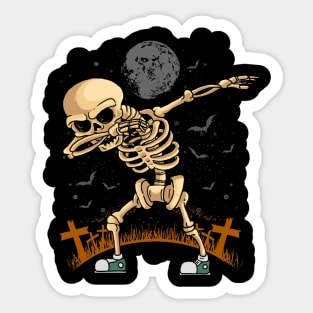 Halloween Dabbing Skeleton Sticker